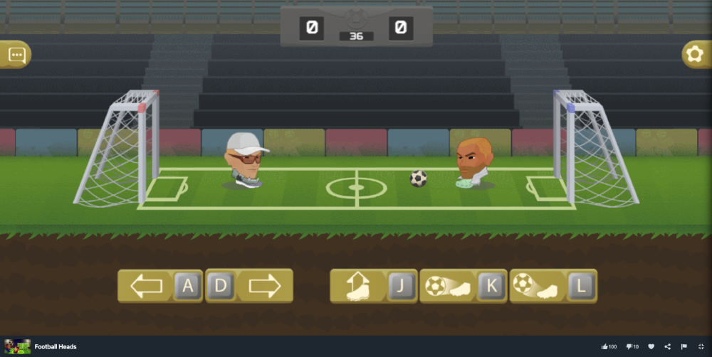 Football Heads game play on MiniWebGames