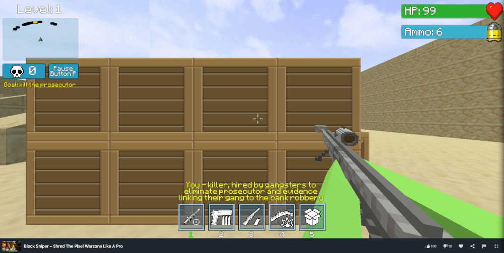 Block Sniper Unblocked game start