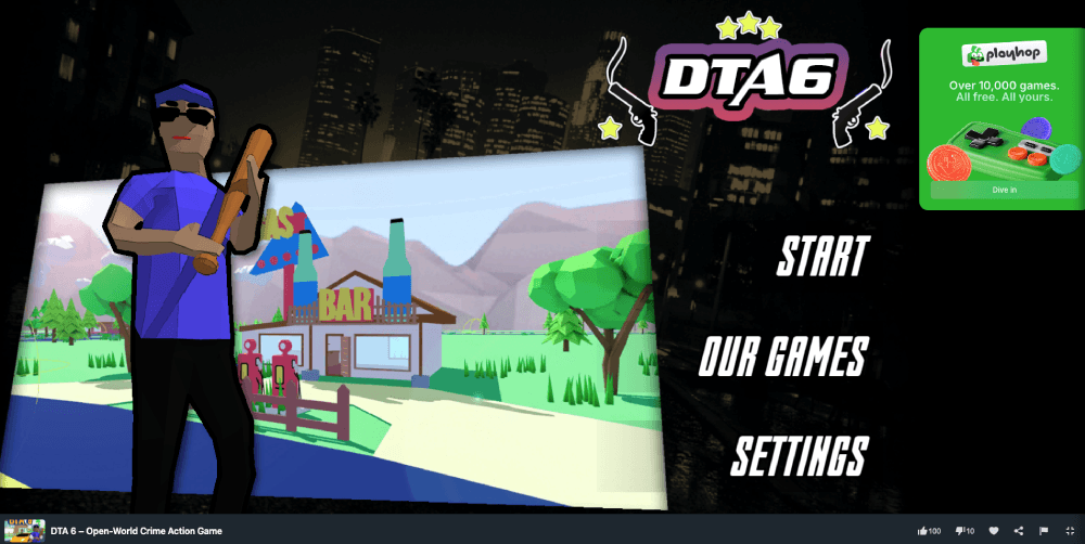 DTA 6 unblocked start screen