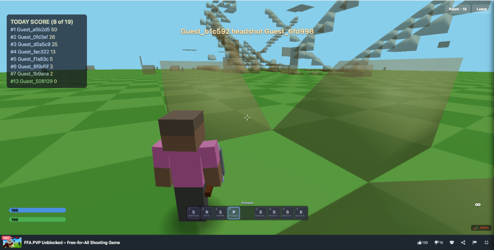 FFA.PVP Unblocked Start Screen on MiniWebGames