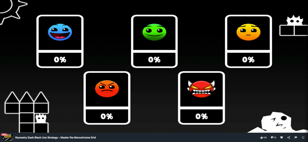 Geometry Dash Black Line Start screen