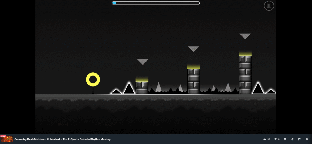 Screenshot game play Geometry Dash Meltdown on MiniWebGames