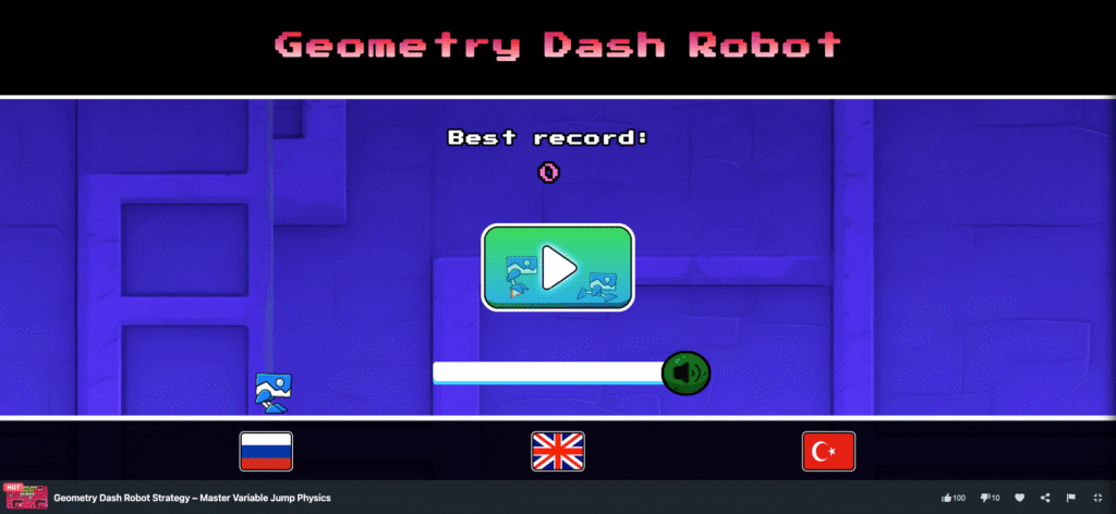 Geometry Dash Robot start screen