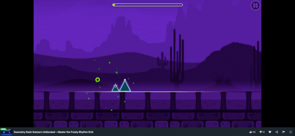 Geometry Dash Subzero game play on MiniWebGames