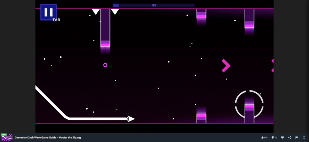 Geometry Dash Wave Start game play on MiniWebGames