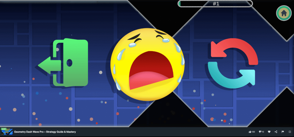 Geometry Dash Wave Pro game playing on MiniWebGames