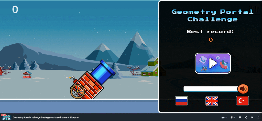 Geometry Portal Challenge Start screen