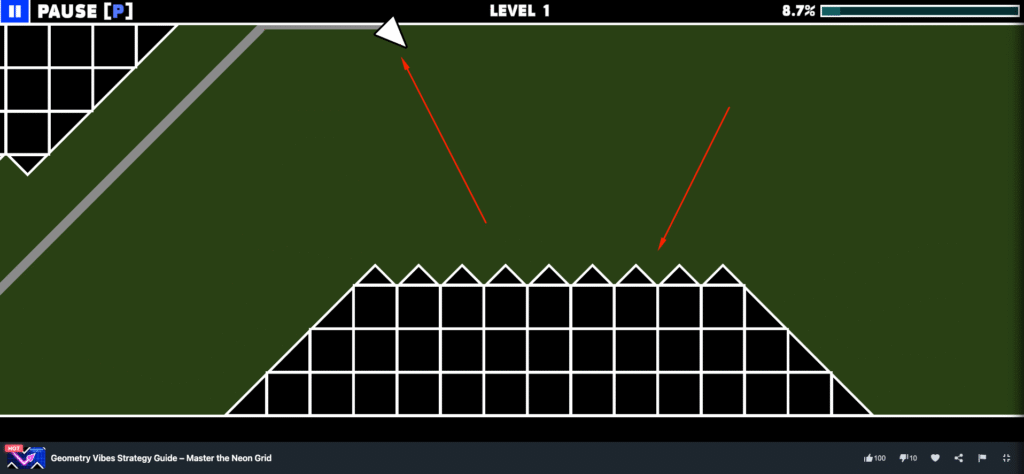 Geometry Vibes game play on MIniWebGames