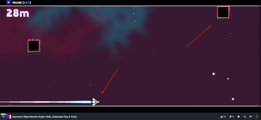Geometry Vibes Monster Start game playing on MiniWebGames
