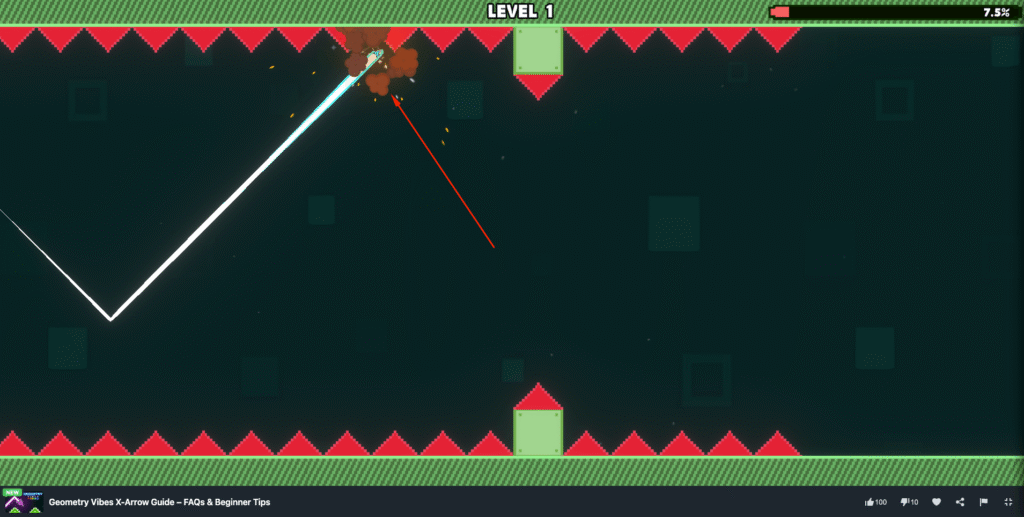 Geometry Vibes X-Arrow game play on MiniWebGames