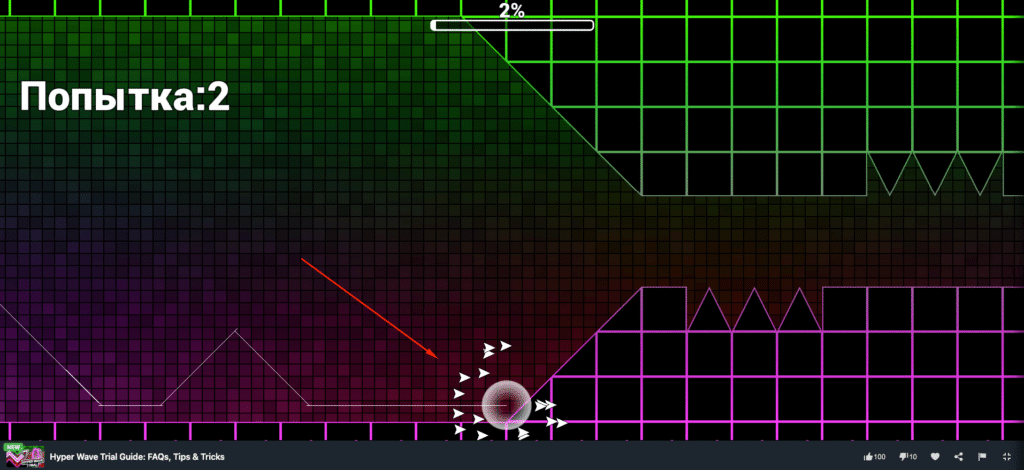 Geometry Hyper Wave game play on MiniWebGames