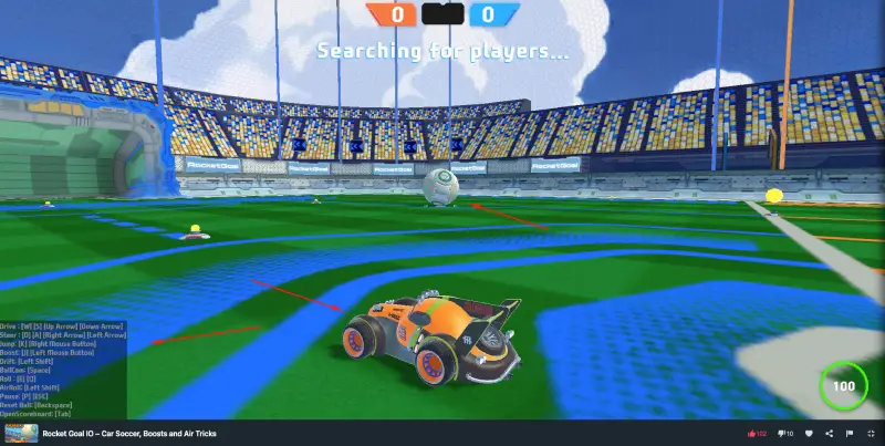Rocket Goal IO game play on MiniWebGames
