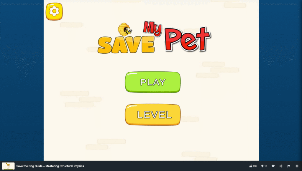 Save the Dog start screen