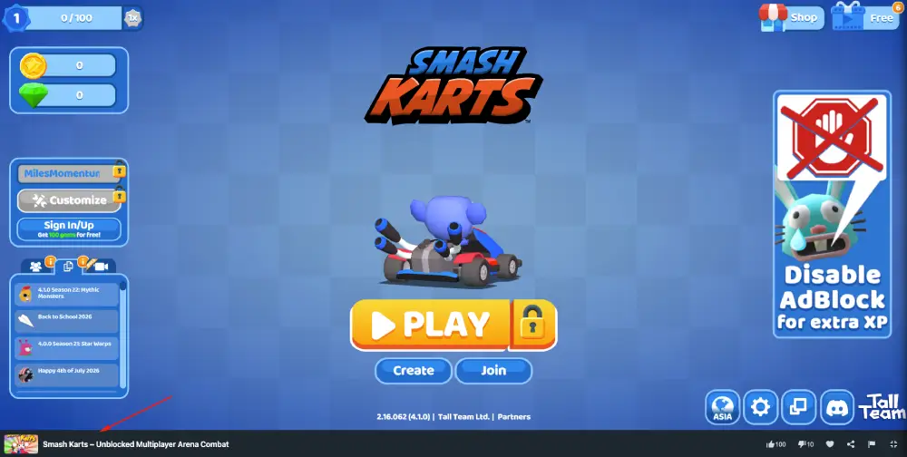 Smash Karts Unblocked