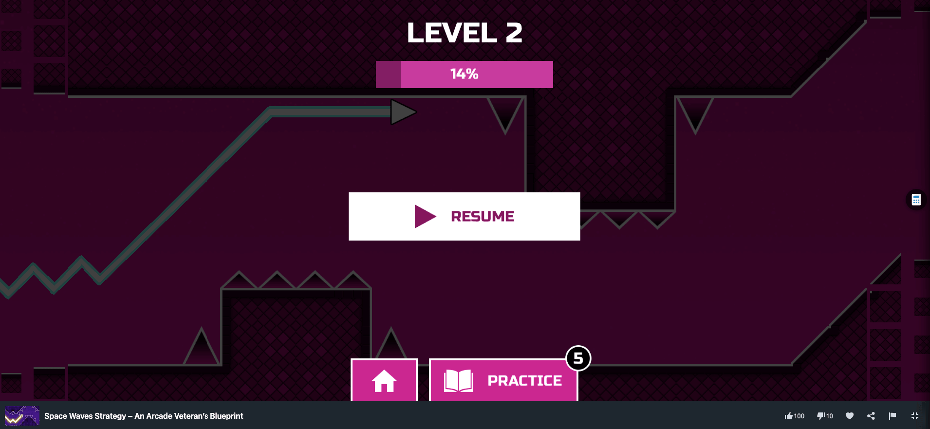 Geometry Space Waves game play on MiniWebGames