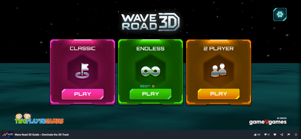 Geometry Wave Road 3D start screen