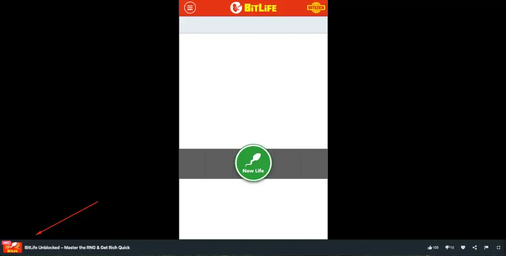 BitLife Unblocked start screen