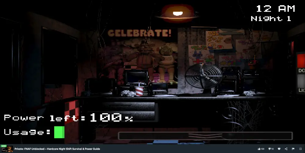 FNAF Unblocked game play on MiniWebGames