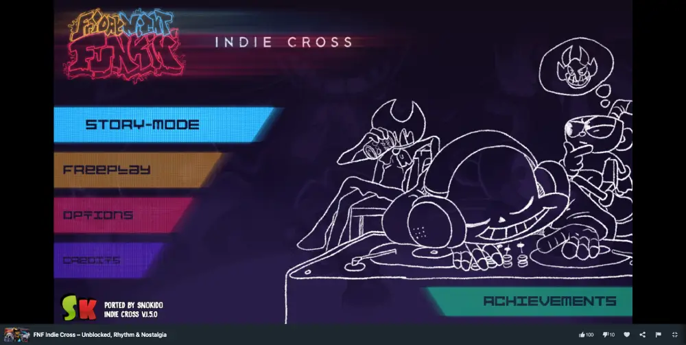 FNF Indie Cross start screen