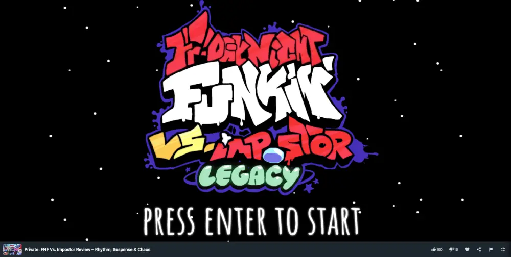 FNF Vs. Impostor start screen