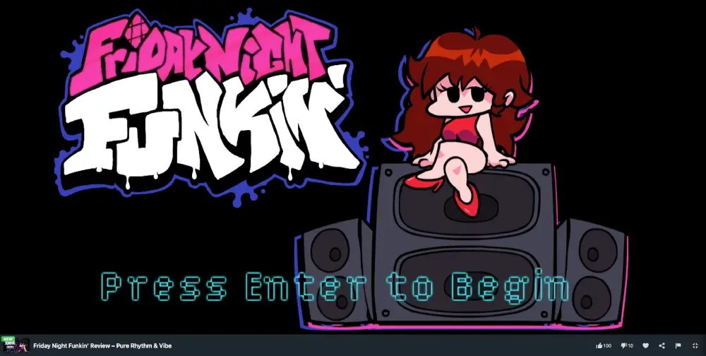 Friday Night Funkin' start screen on MiniWebGames