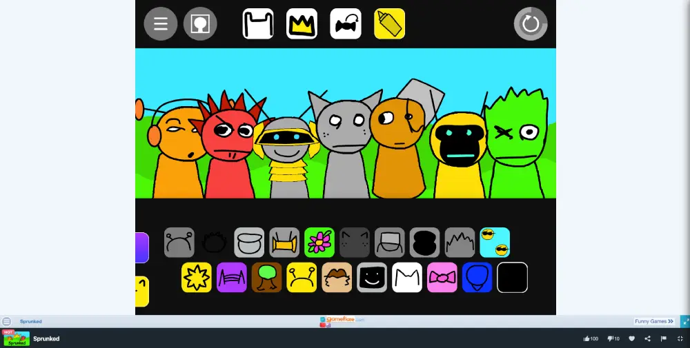Sprunked game play on MiniWebGames