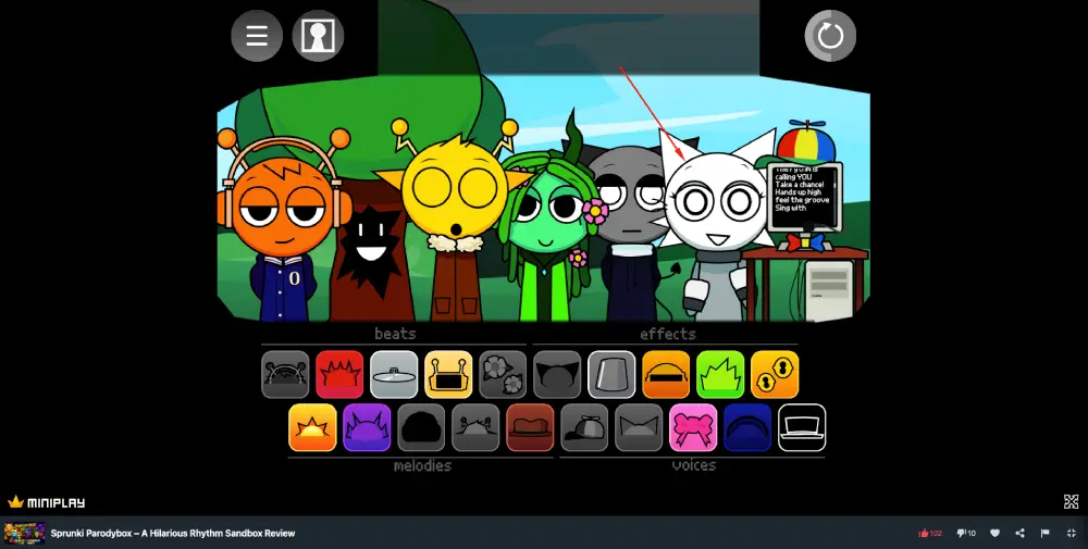 Sprunki Parodybox game play