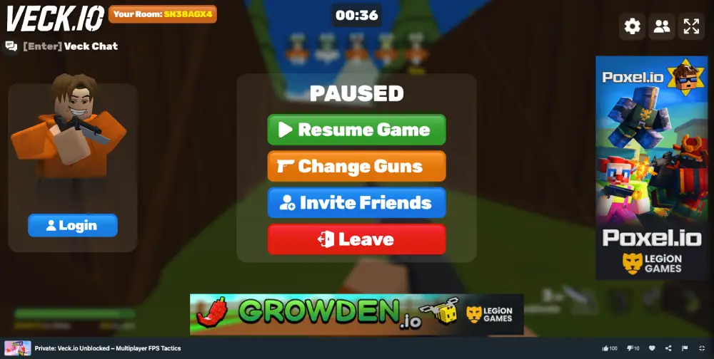 Veck.io game play on MiniWebGames